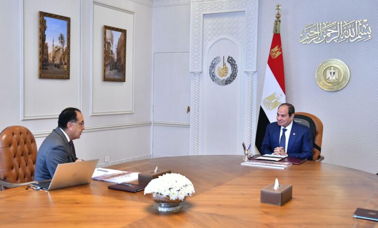 جانب من اجتماع الرئيس عبد الفتاح السيسي برئيس مجلس الوزراء الدكتور مصطفى مدبولى