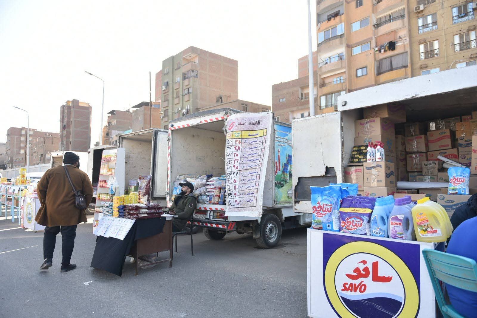 وزارة التموين تفتتح سوق اليوم الواحد بمنطقة إمبابة في الجيزة