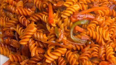 مكرونة بالصوص الحار خطوة بخطوة