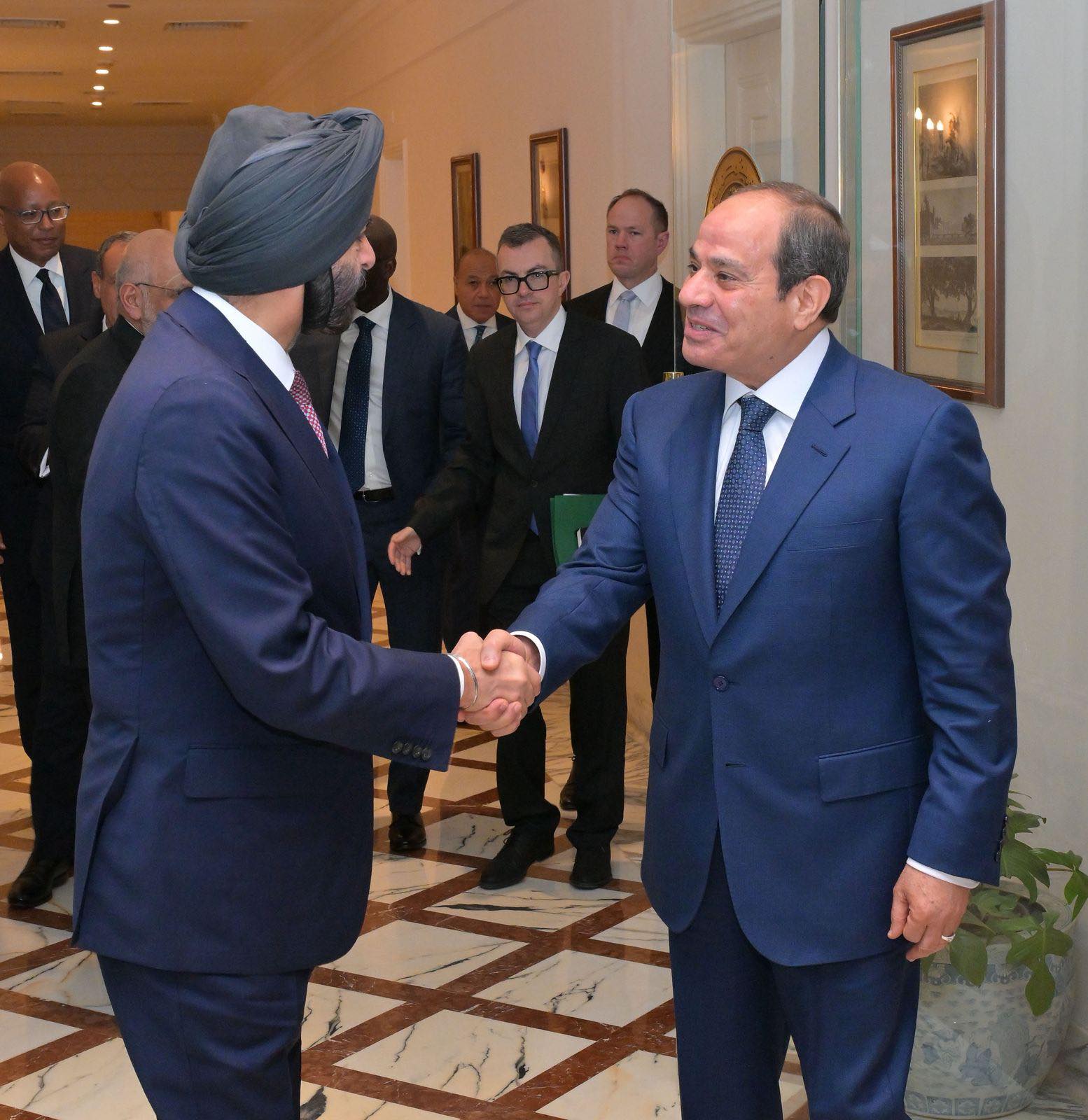 السيسي مع رئيس البنك الدولي